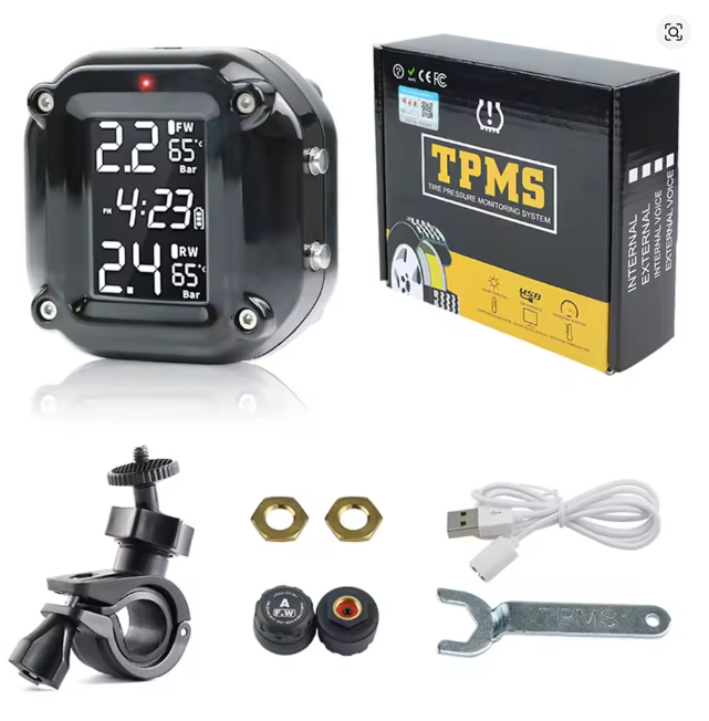 Motorcycle Tire Pressure Monitoring System [2 Sensors]
